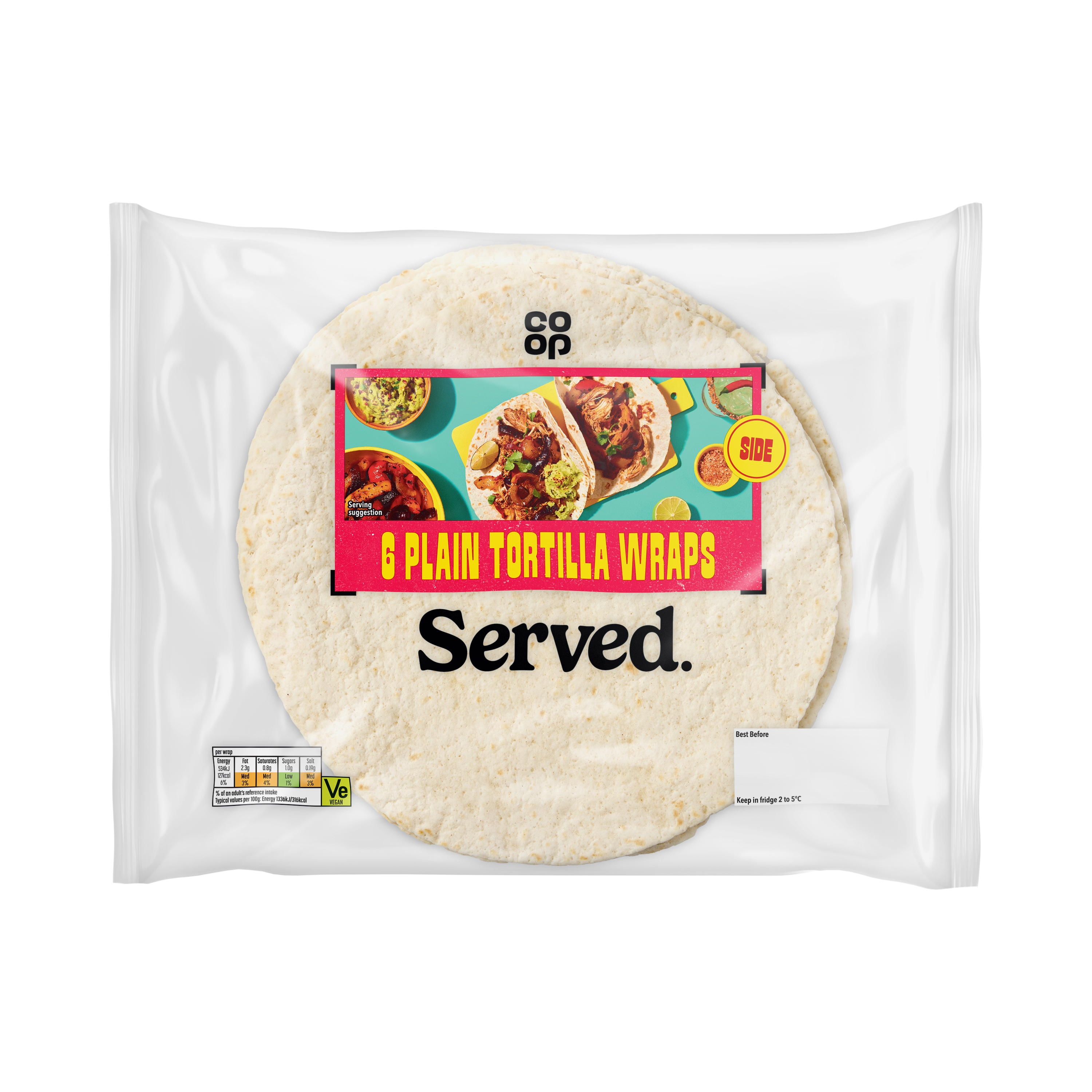 Co-op Plain Tortilla 6pack