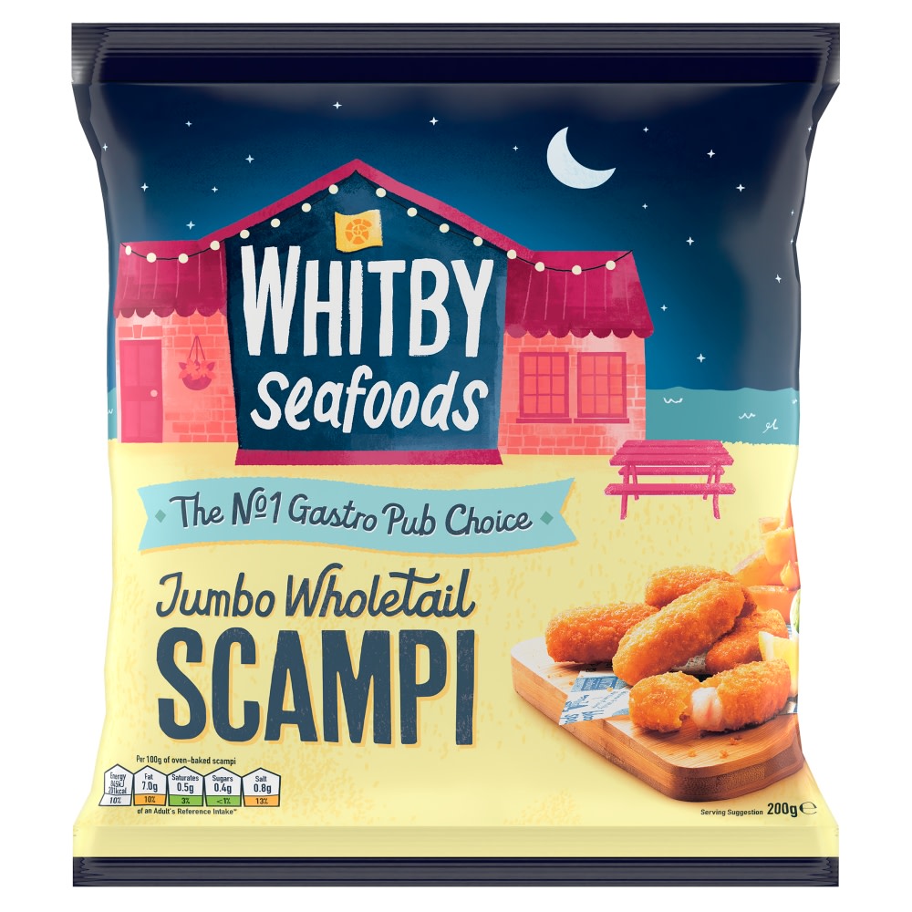 Whitby Seafoods Wholetail Scampi - Gluten Free 200g