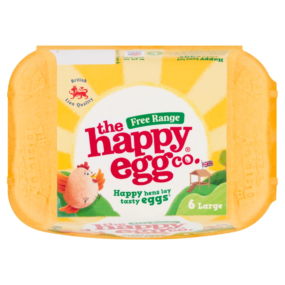 Happy Egg Free Range Eggs Large 6 Pack