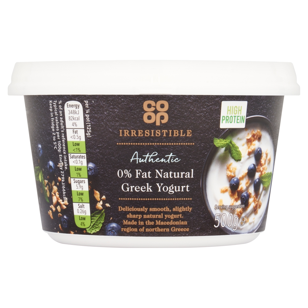 Co-op Irresistible Authentic Greek Yogurt 0% Fat 500g