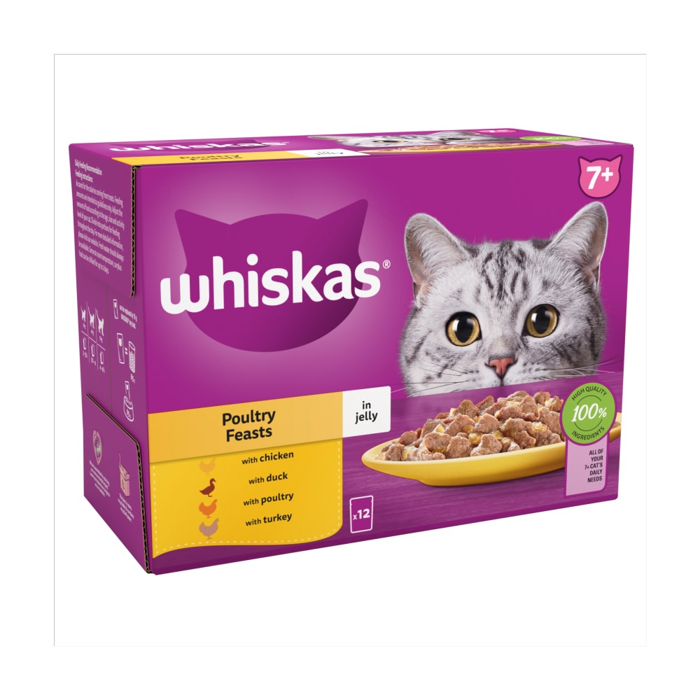 Senior 7+ FISH Favourites Wet Cat Food Pouches in Jelly 12 x 85g
