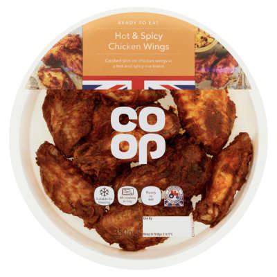 Co-op British Hot and Spicy Chicken Wings 350g