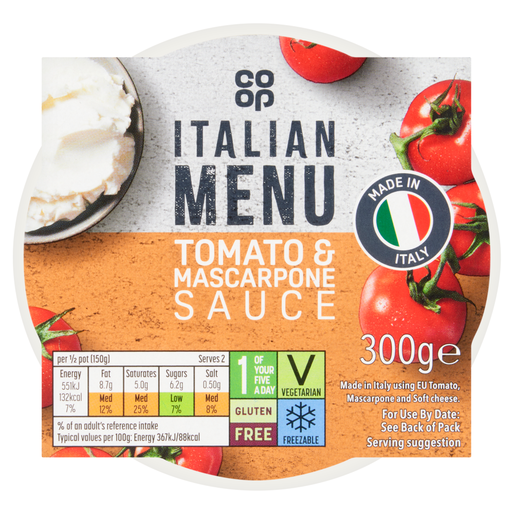Co-op Tomato & Mascarpone Pasta Sauce 300g