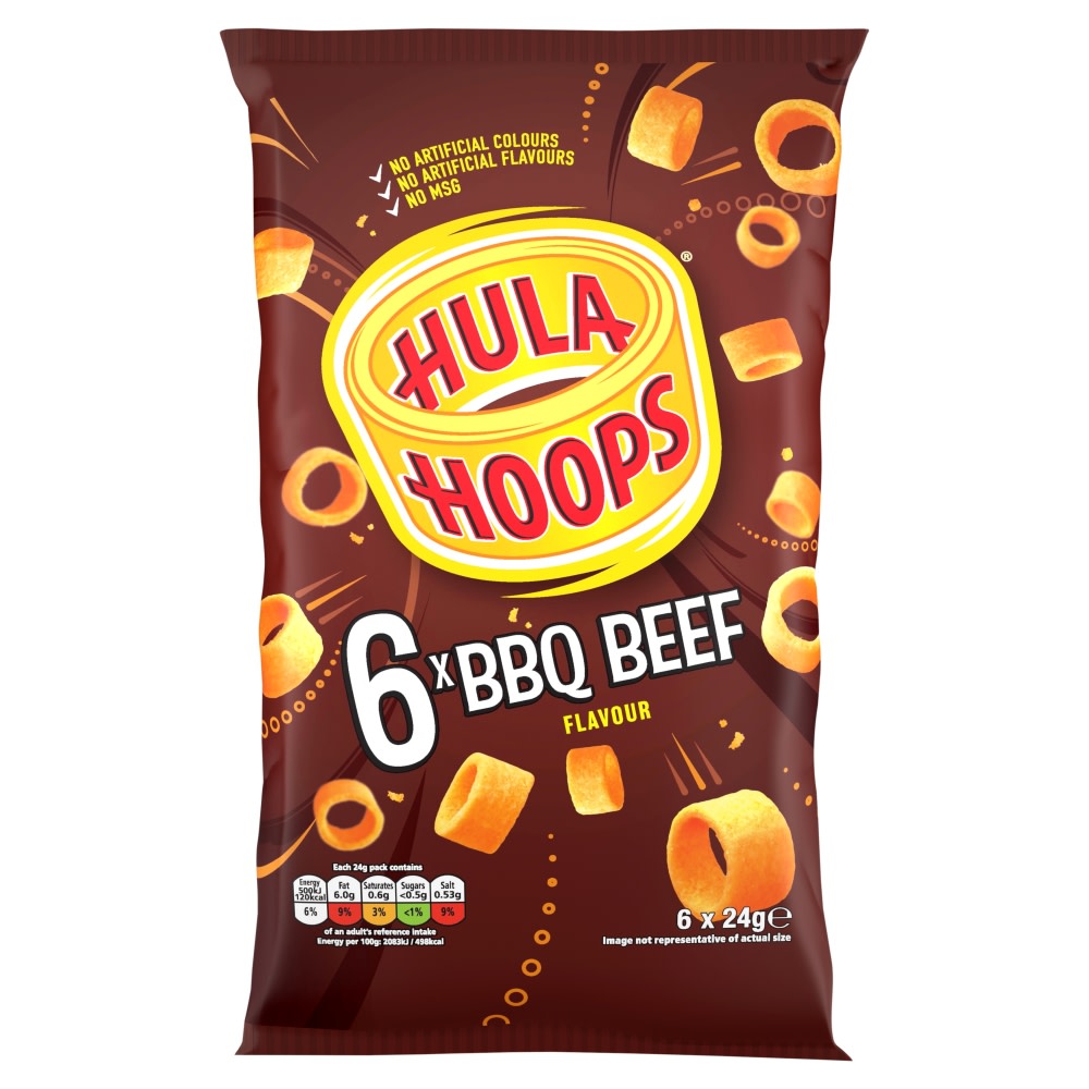 Hula Hoops BBQ Beef Multipack Crisps 6x24g