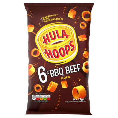Hula Hoops BBQ Beef 6 Pack 6x24g