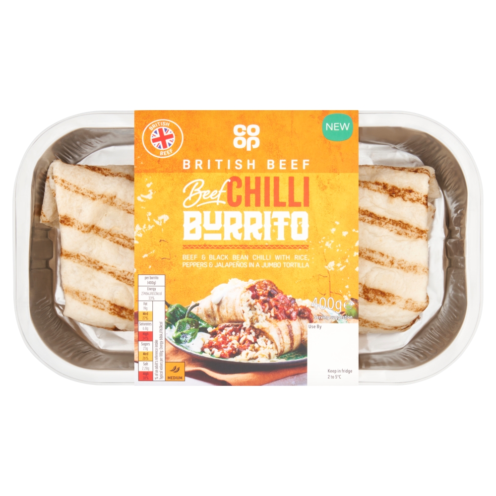 Co-op Chilli Beef Burritos 400g