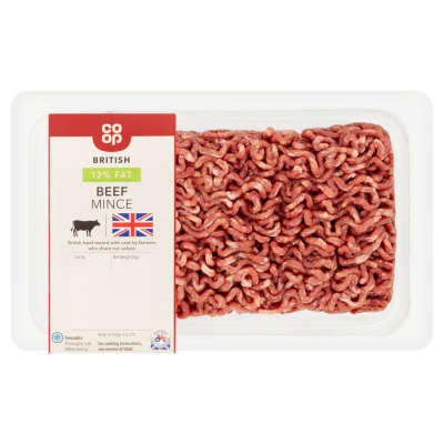 Co-op British Beef Mince 12% Fat 450g