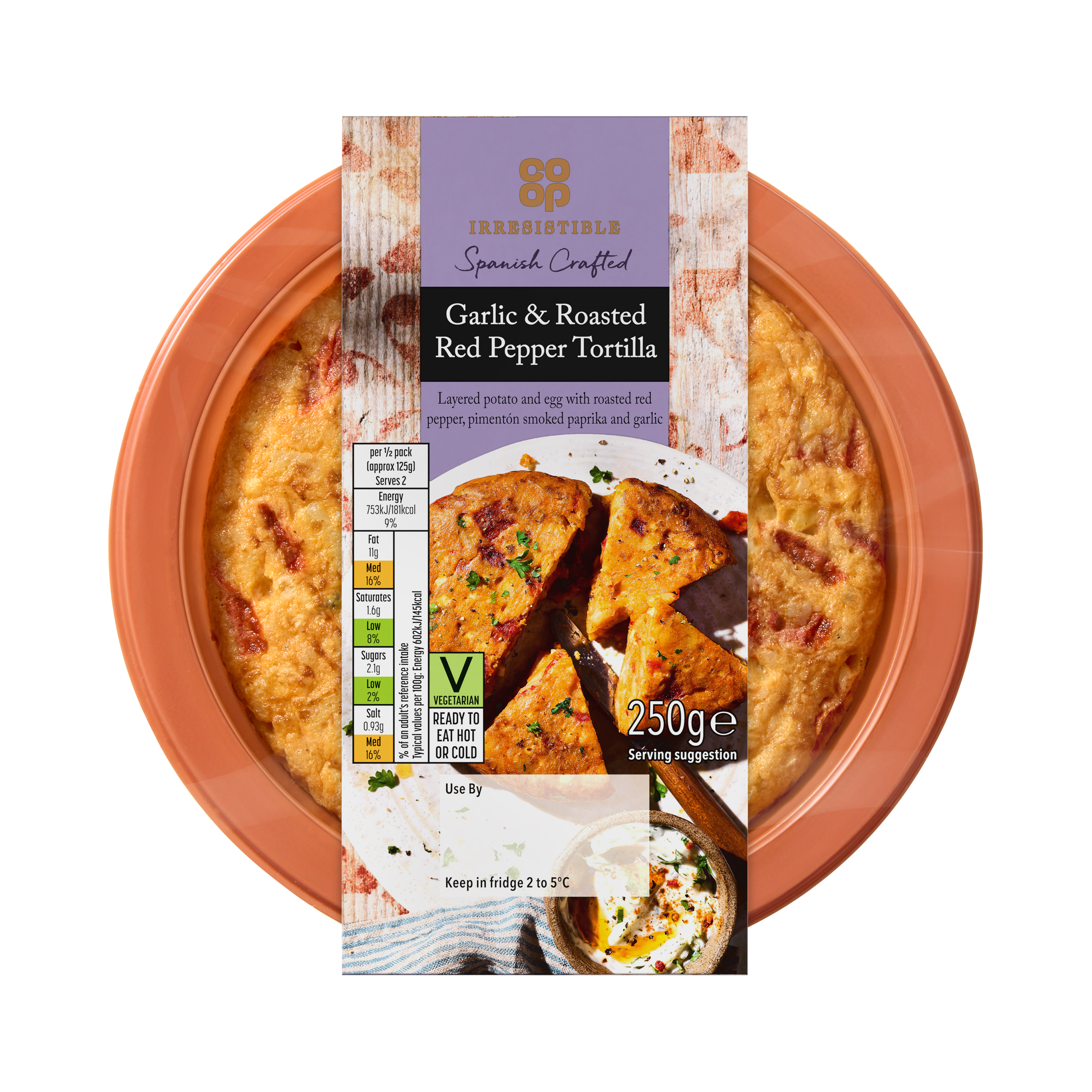 Co-op Irresistible Roasted Garlic & Pimento Tortilla 250g