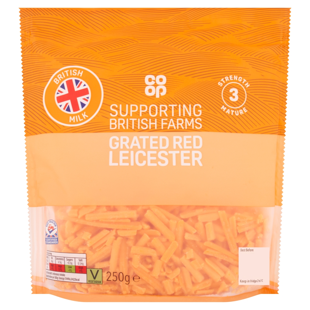 Co-op British Grated Red Leicester 250g