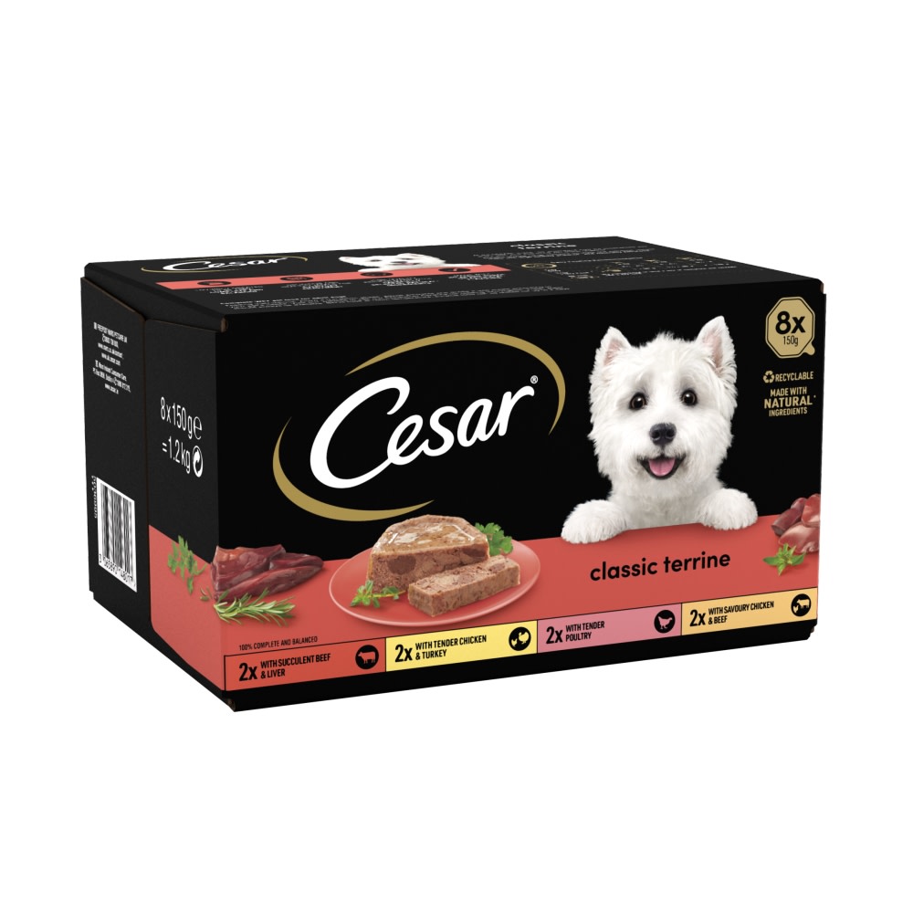 Cesar Classics Terrine Dog Food Trays Mixed in Loaf 