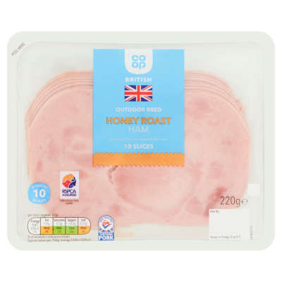 Co-op British Outdoor Bred Honey Roast Ham 10 Slices 220g