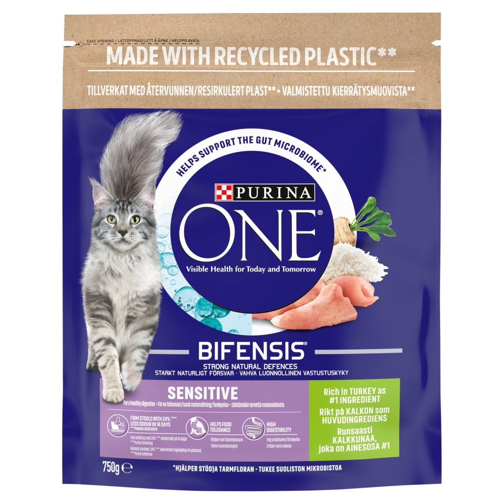 Purina ONE Sensitive Adult Dry Cat Food 750g