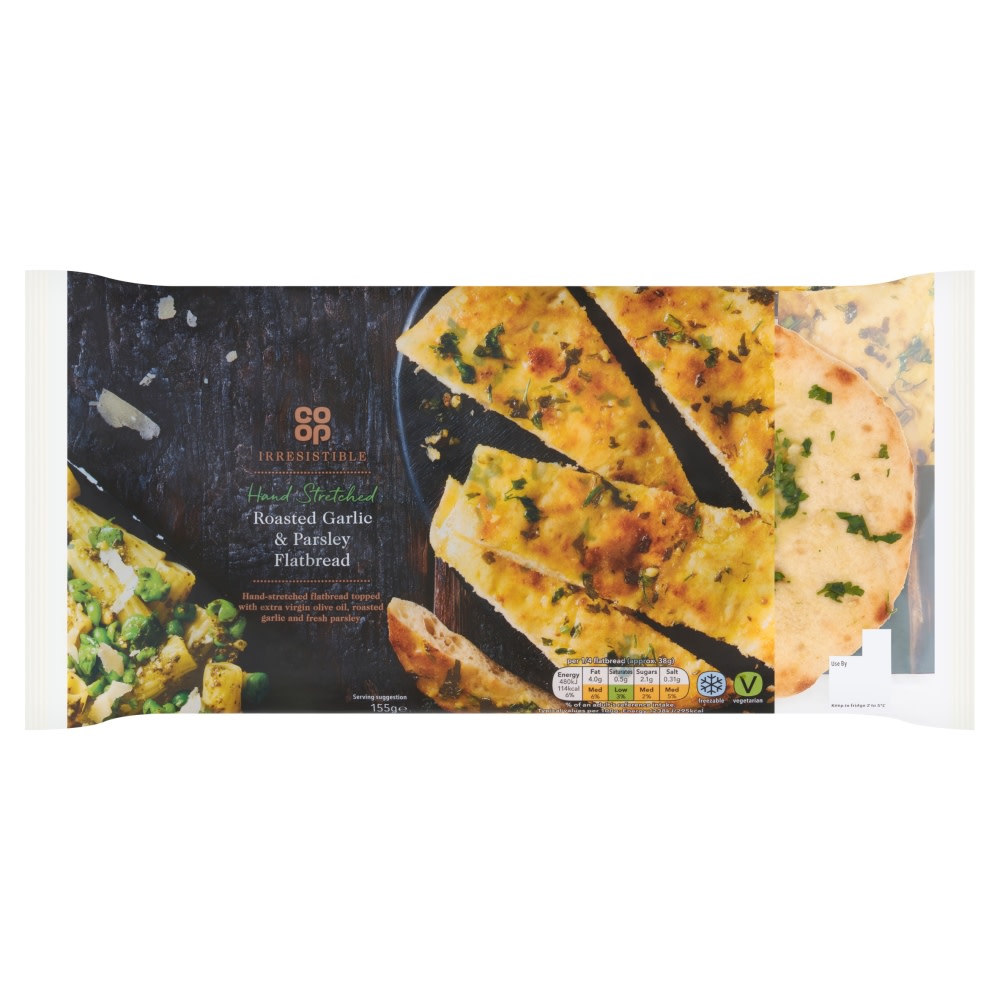 Co-op Irresistible Roasted Garlic and Parsley Flatbread 155g