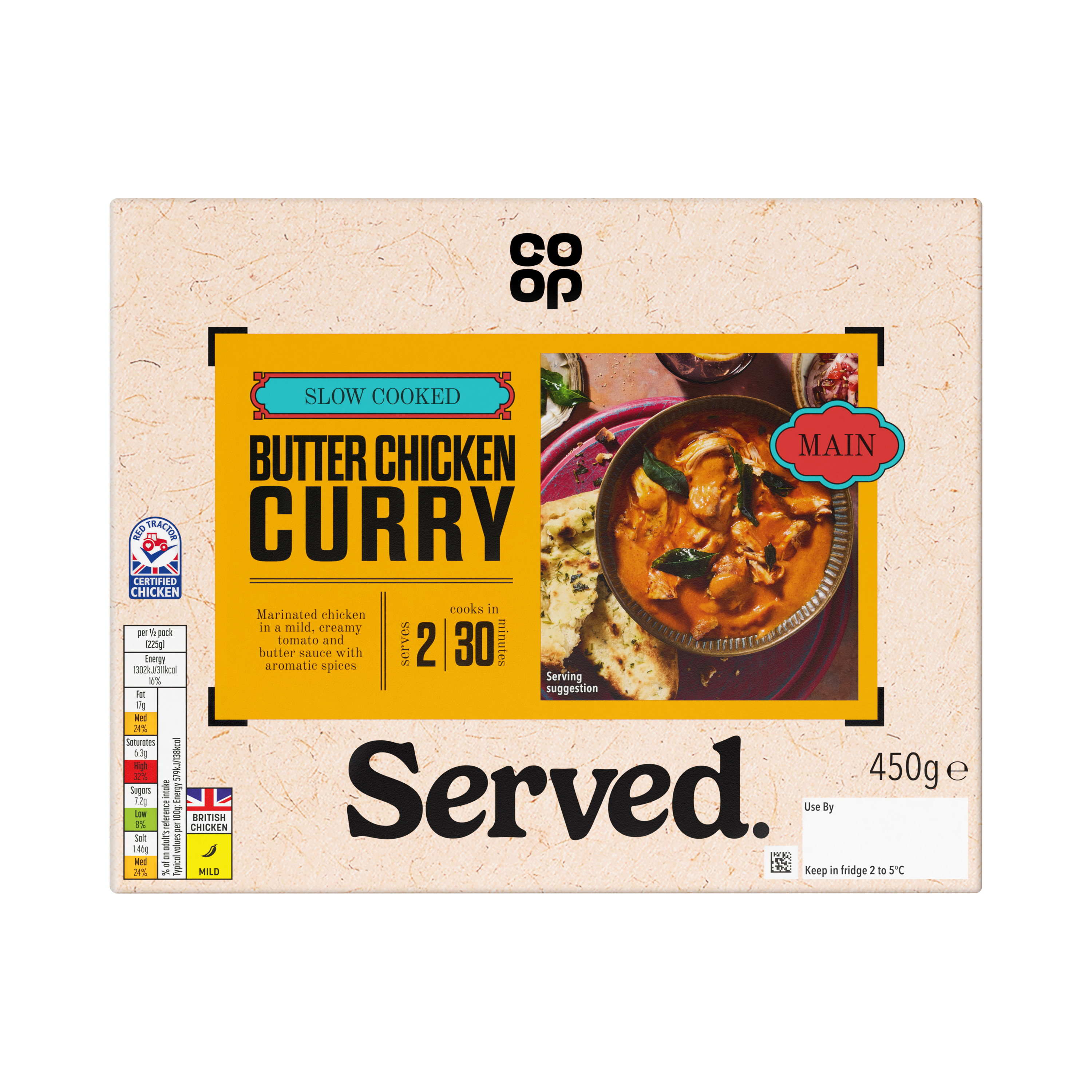 Co-op Served Butter Chicken Curry 450G       