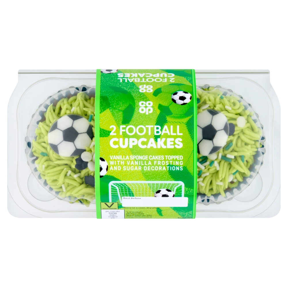 Co-op Football Cupcakes 2 pack