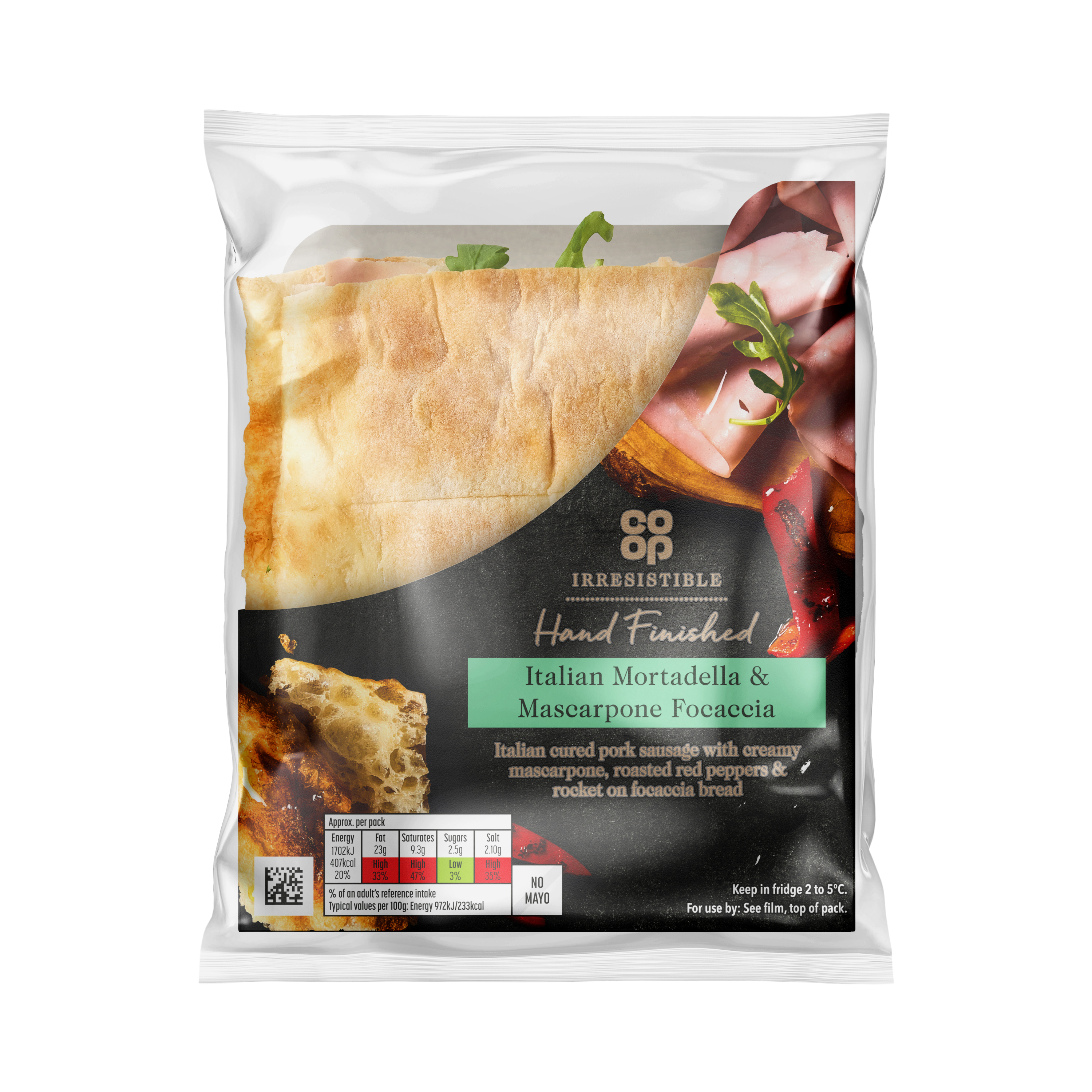 Co-op Irresistible Mortadella & Mascarpone Focaccia​ 193g