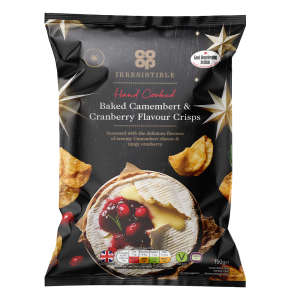 Co-op Irresistible Camembert & Cranberry Hand Cooked Crisps 150g