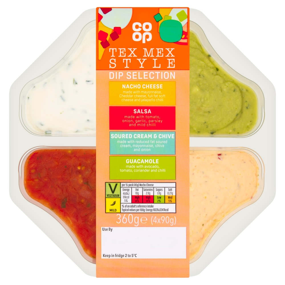 Co-op Tex Mex Style Dip Selection 4x90g (360g)