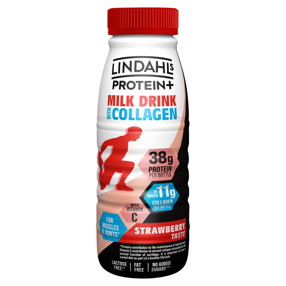 Lindahls Protein+ Milk Drink with Collagen Strawberry Taste 500ml