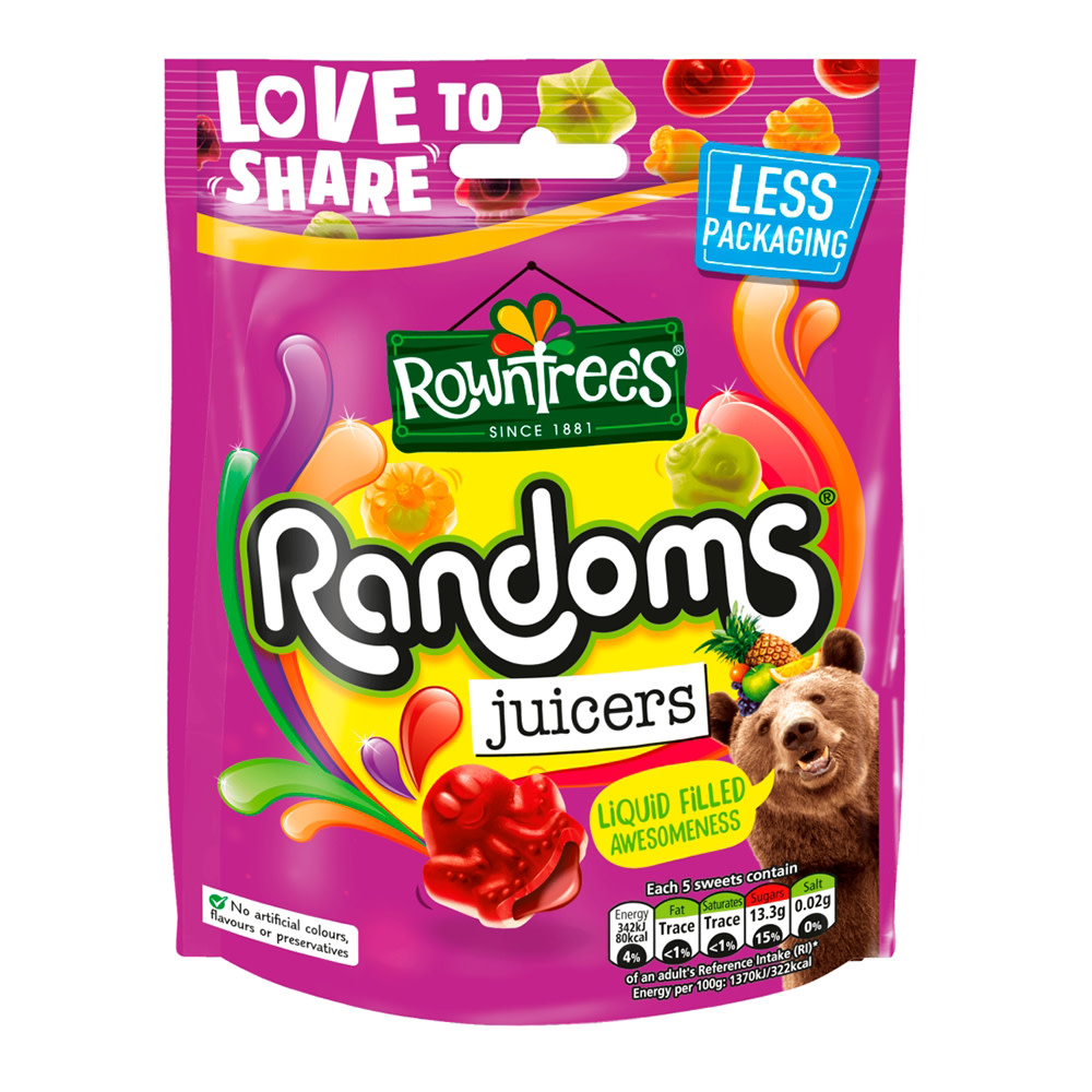 Rowntree's Randoms Juicers Sweets Sharing Bag 140g