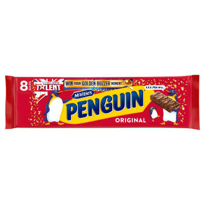 McVitie's Penguin Original Milk Chocolate Biscuit Bars 8 Pack