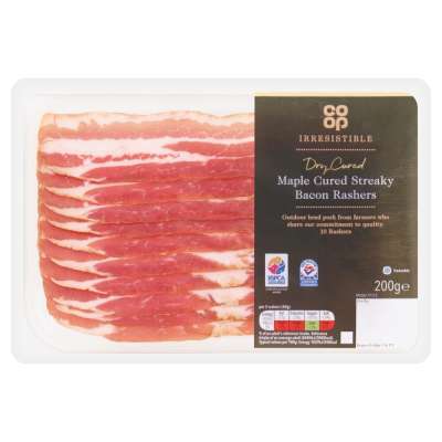 Co-op Irresistible Maple Cured Streaky Bacon Rashers 200g
