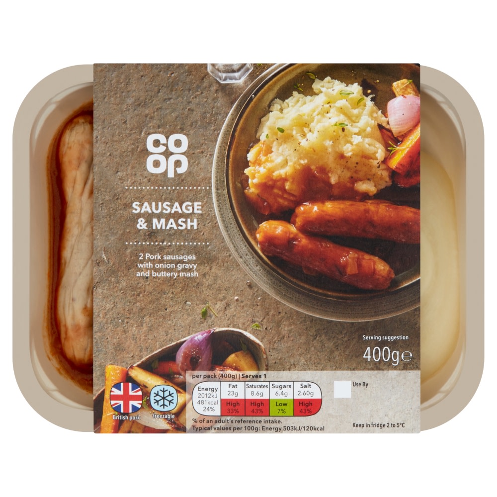 Co-op Classic Menu Sausage and Mash 400g