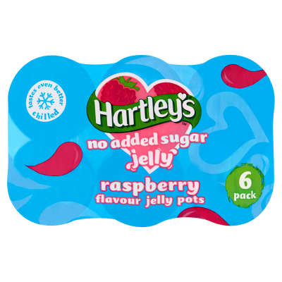 Hartleys No Added Sugar Raspberry Multipack Jelly Pot 6x115g
