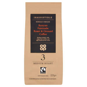 Co-op Irresistible Fairtrade Kenyan Roast Ground Coffee 227g