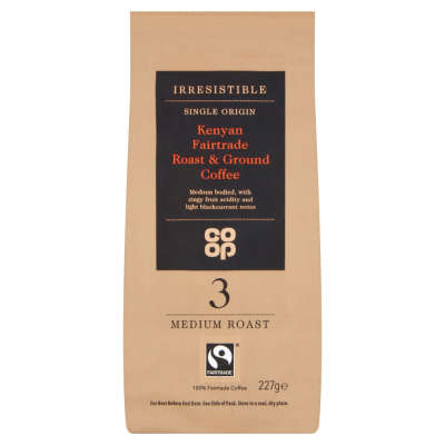 Co-op Irresistible Fairtrade Kenyan Roast Ground Coffee 227g