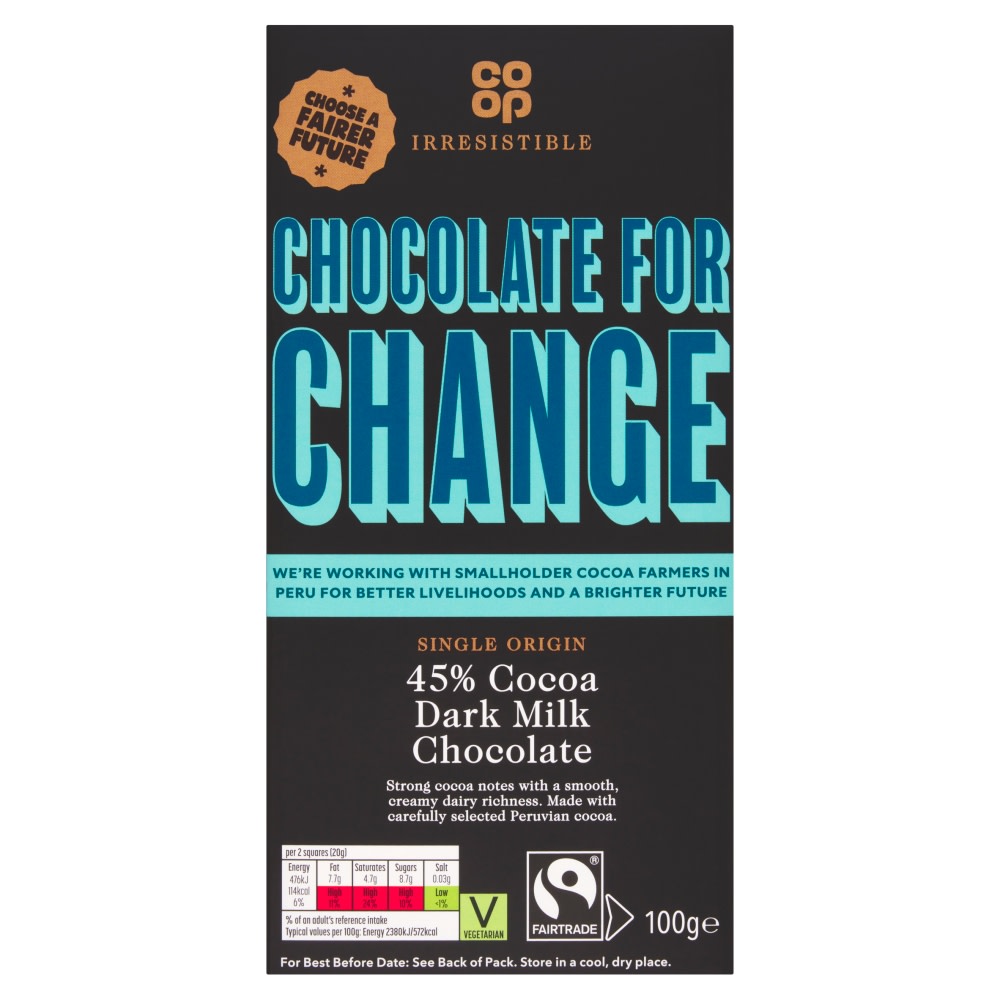 Co-op Irresistible Peru 45% Cocoa Dark Chocolate 100g
