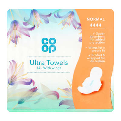 Co-op Ultra Towels Regular with Wings 14s