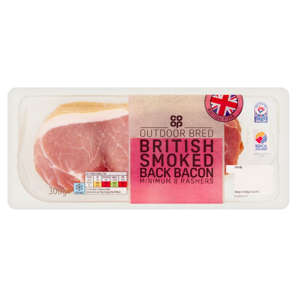 Co-op Smoked Rindless Back Bacon 300g