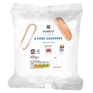 Co-op Honest Value 8 Pork Sausages 400g