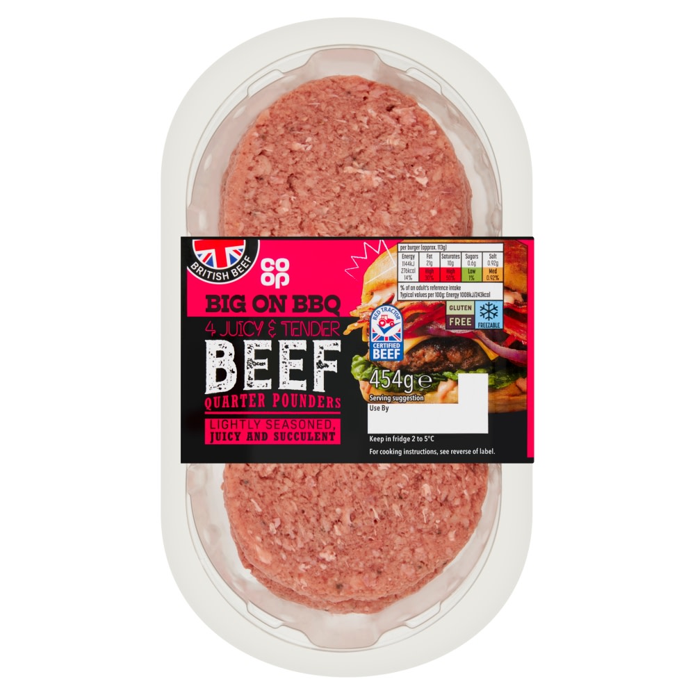 Co-op British Quarter Pounder Beef Burger