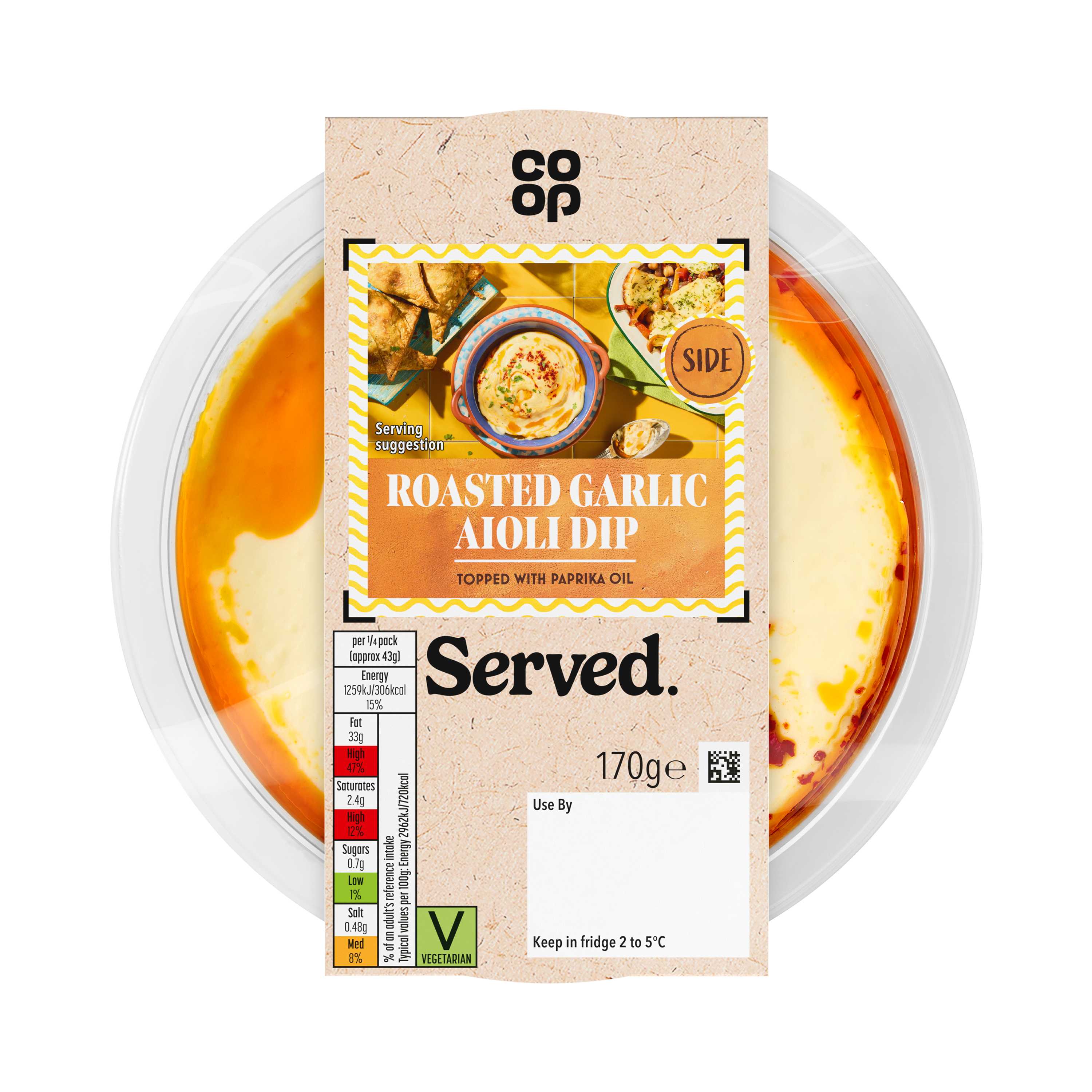 Co-op Roasted Garlic Aioli Dip 170g