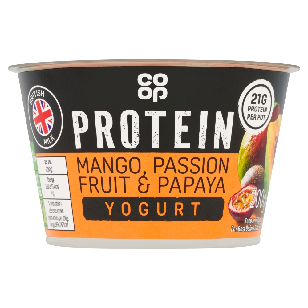 Co-op Mango Passionfruit and Papaya Protein Yogurt 200G