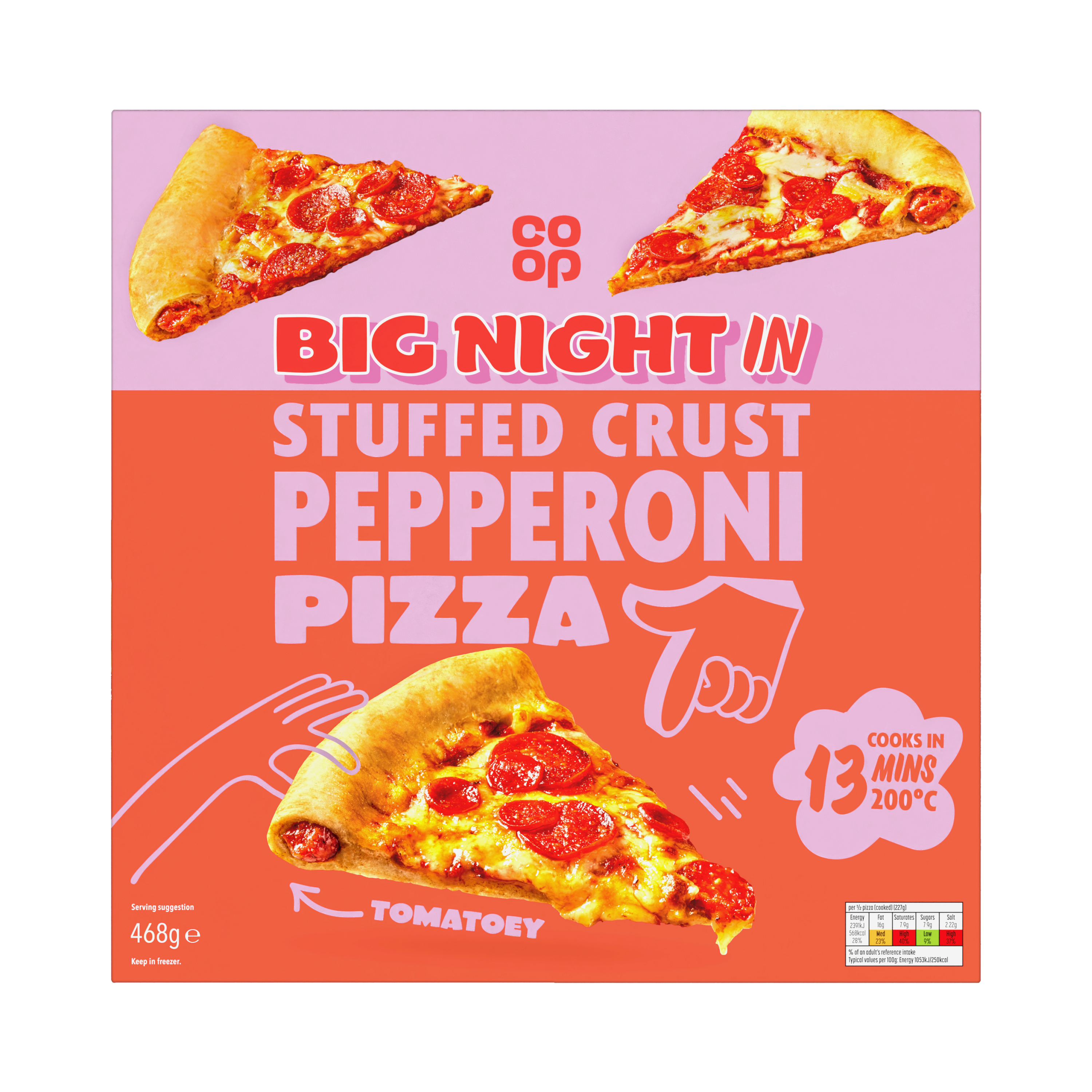 Co-op Big Night In Pepperoni Stuffed Crust Pizza 468g