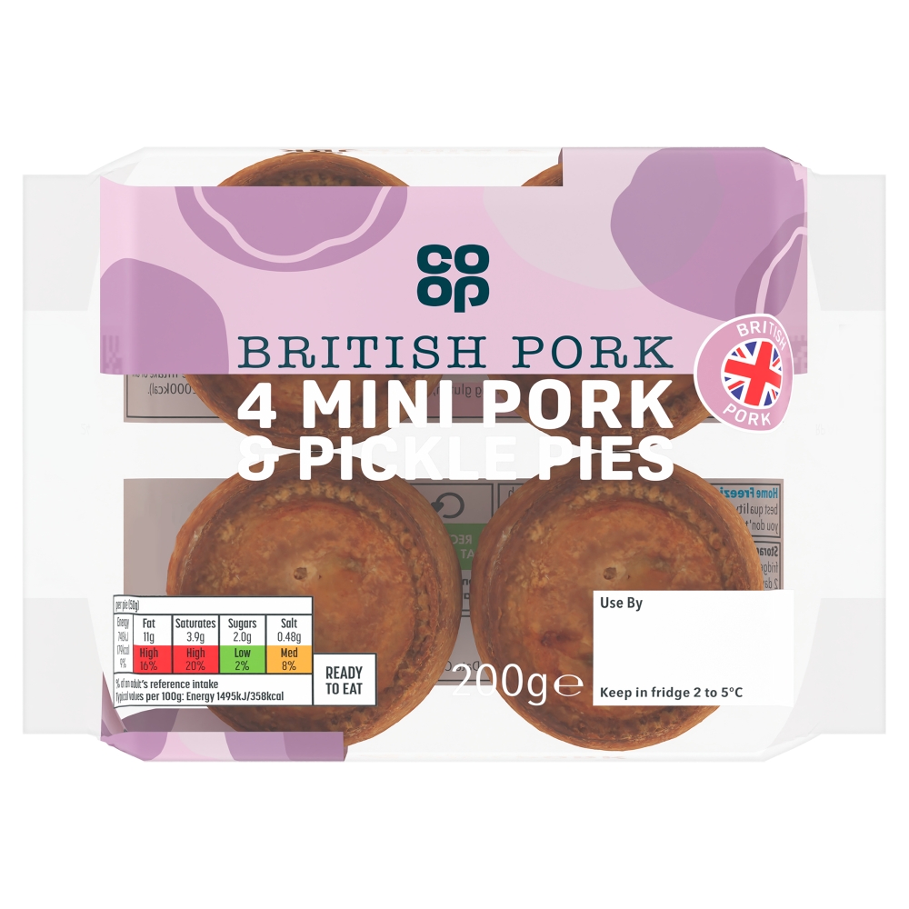 Co-op Mini Pork Pickle & Red Leicester Pies 200g