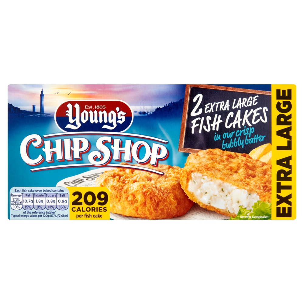 Chip Shop 2 Extra Large Fish Cakes 210g