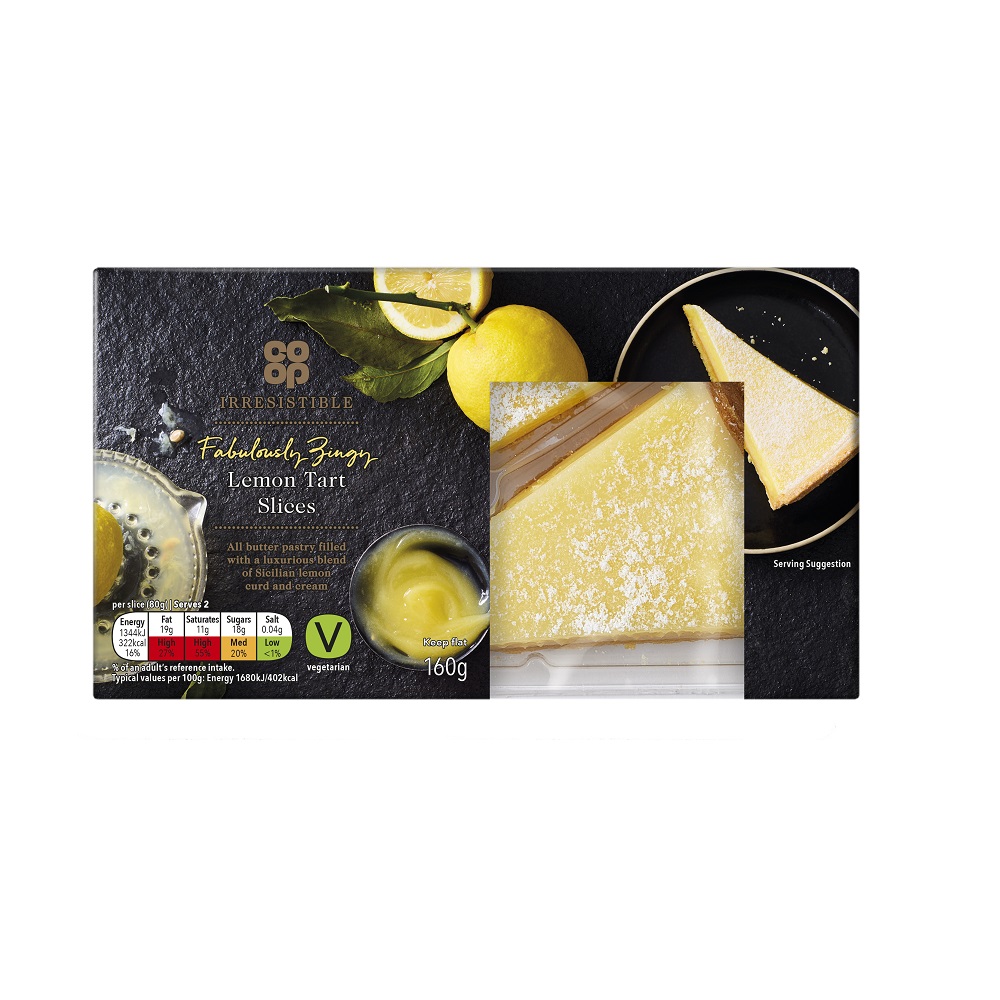 Coop Irresistible Lemon Tart Slices 2x80g Coop