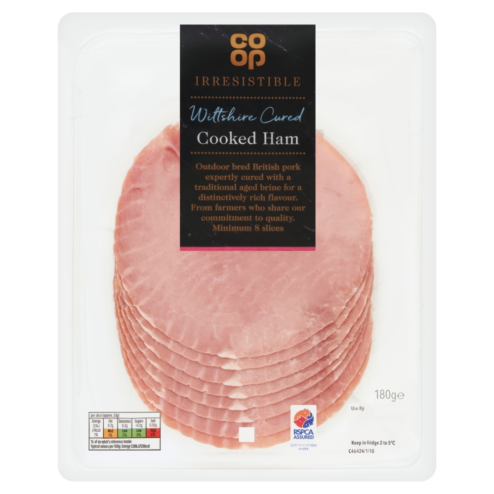 Co-op Irresistible Wiltshire Cured Ham 180g