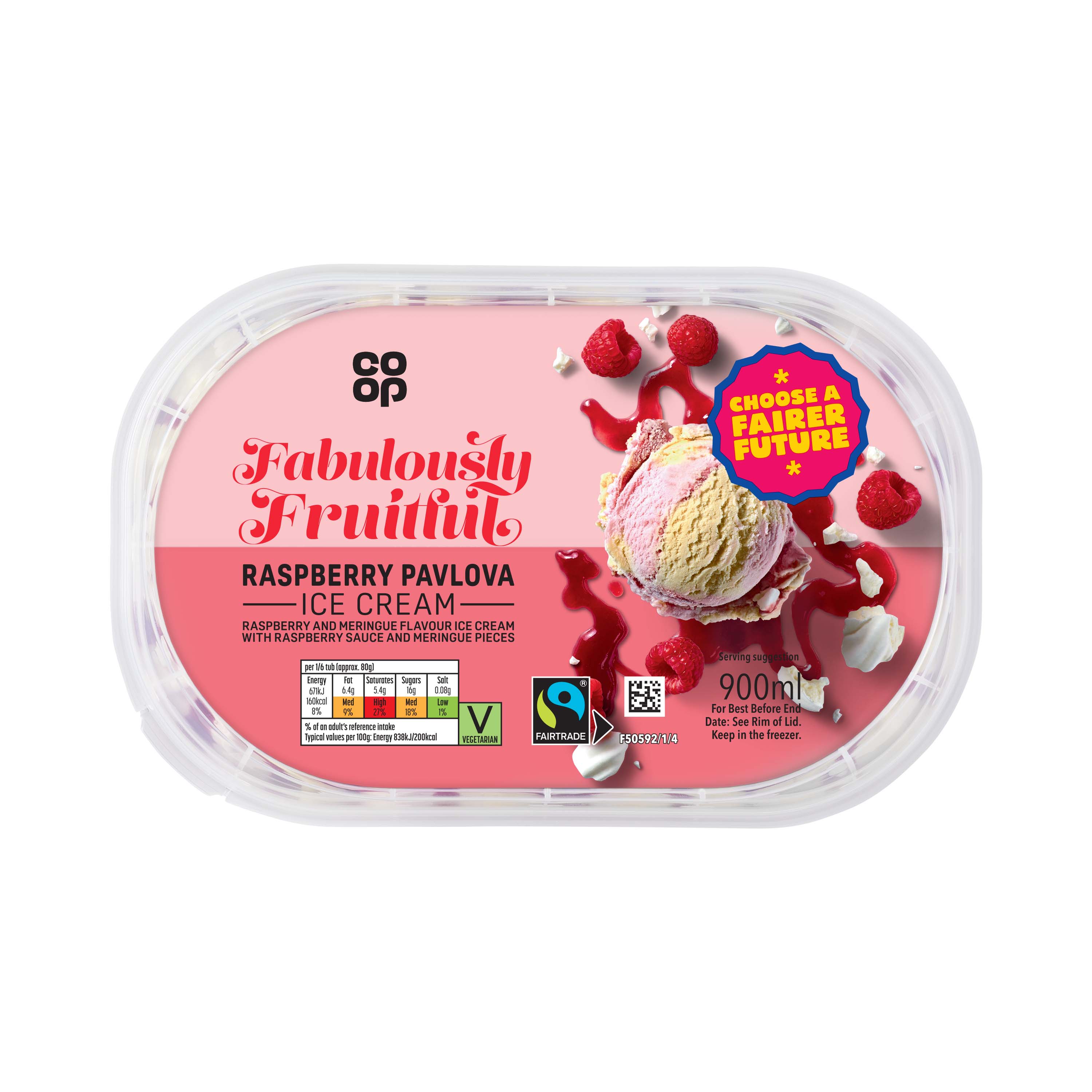 Co-op Raspberry Pavlova Ice Cream 900ml