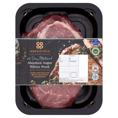 Co-op Irresistible 28 Day Matured Aberdeen Angus Ribeye Steak 227g