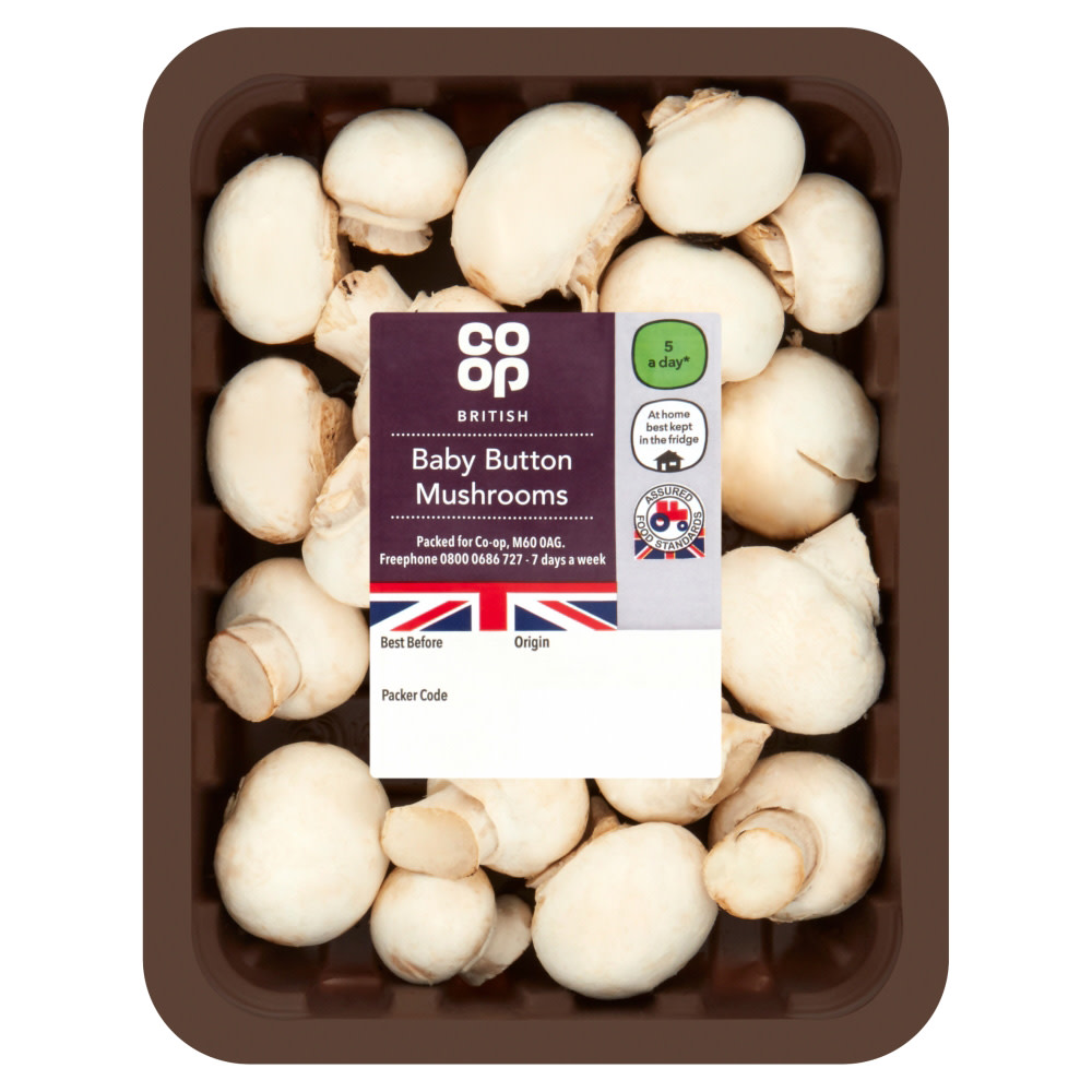 Coop British Baby Button Mushrooms 150g Coop