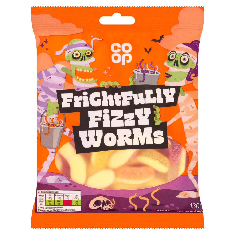 Co-op Frightfully Fizzy Worms 130g