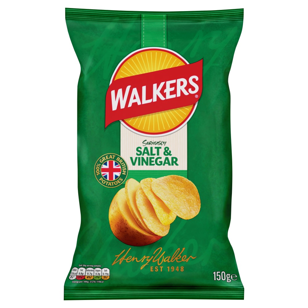 Walkers Crisps Salt & Vinegar 150g