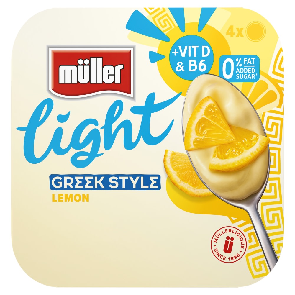 Muller Light Greek Style Lemon Yogurt 4X115g