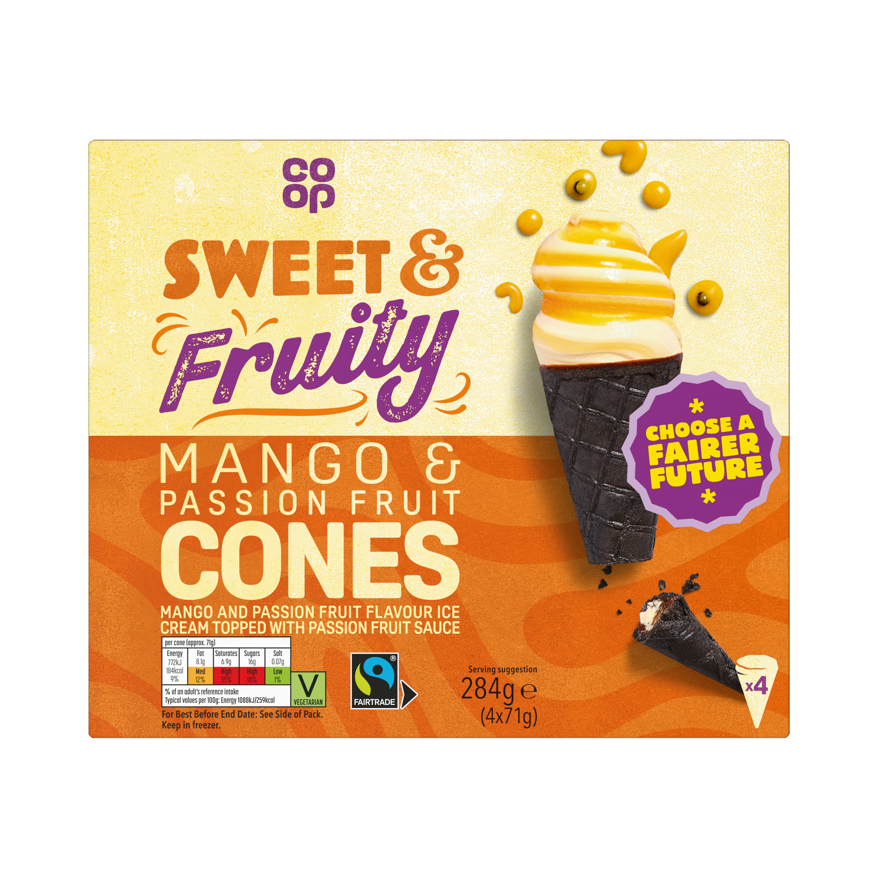 Co-op Tropical Ice Cream Cones 284g
