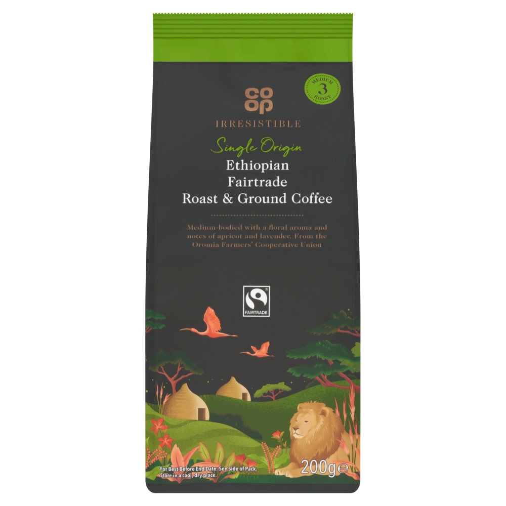 Co-op Irresistible Fairtrade Ethiopian Ground Coffee 200g